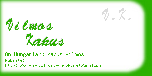 vilmos kapus business card